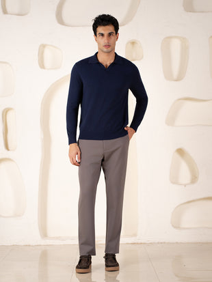 Malai Dark Grey Soft-touch Slim Fit Power Stretch Pants