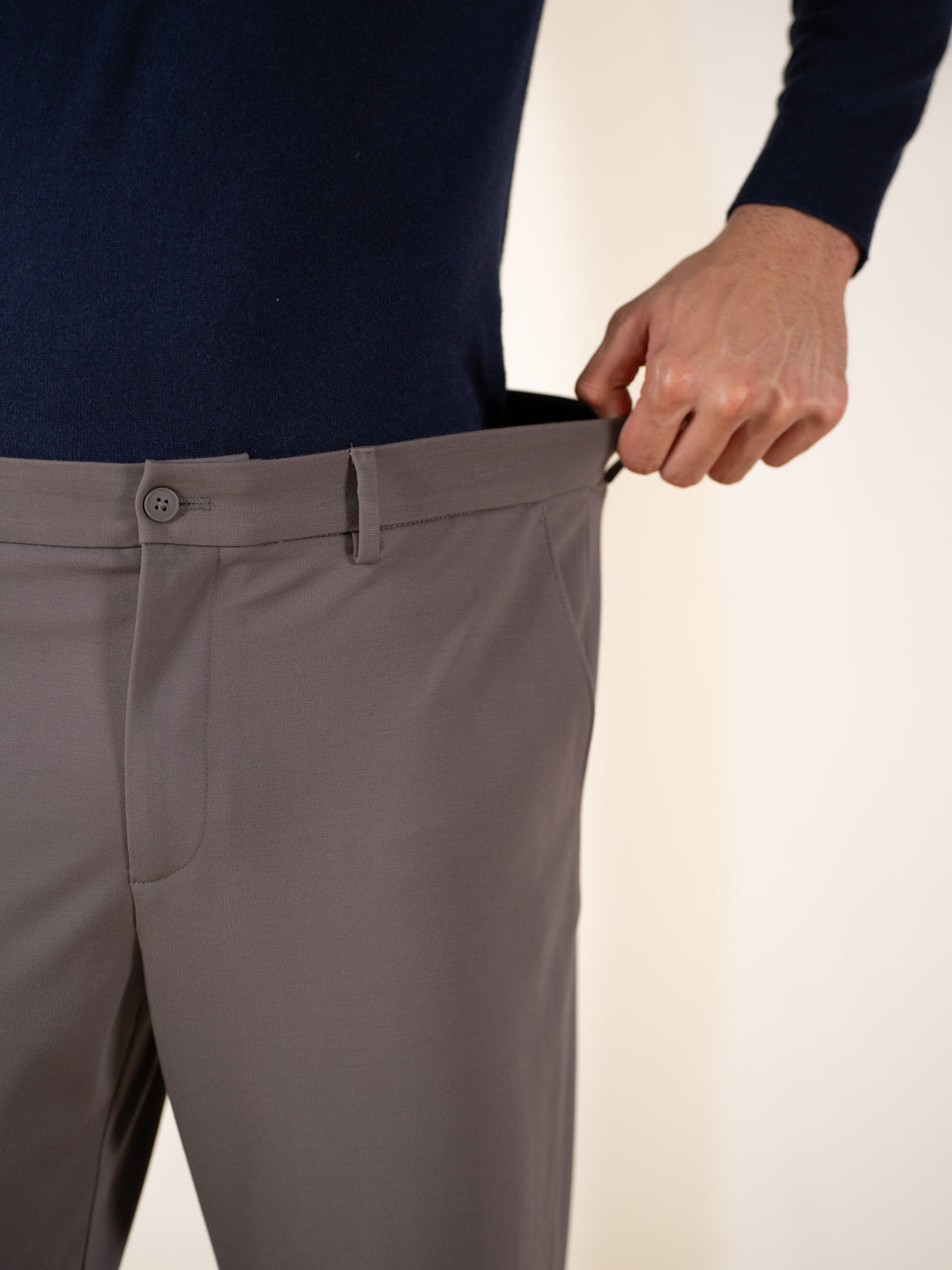 Malai Dark Grey Soft-touch Slim Fit Power Stretch Pants