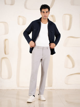 Malai Light Grey Soft-touch Slim Fit Power Stretch Pants