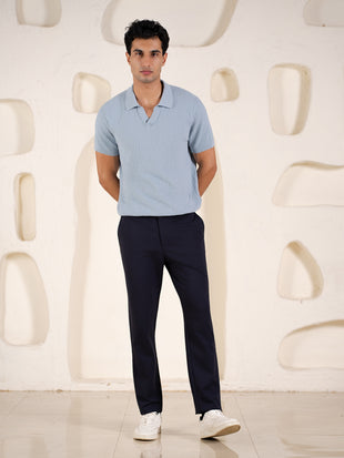 Malai Navy Soft-touch Slim Fit Power Stretch Pants