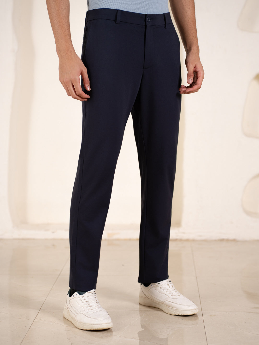 Malai Navy Soft-touch Slim Fit Power Stretch Pants