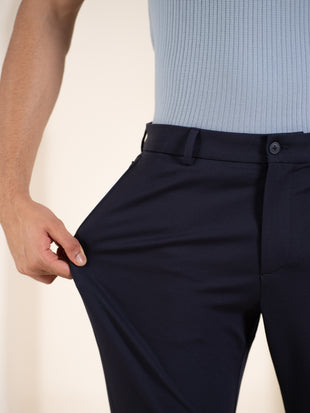 Malai Navy Soft-touch Slim Fit Power Stretch Pants