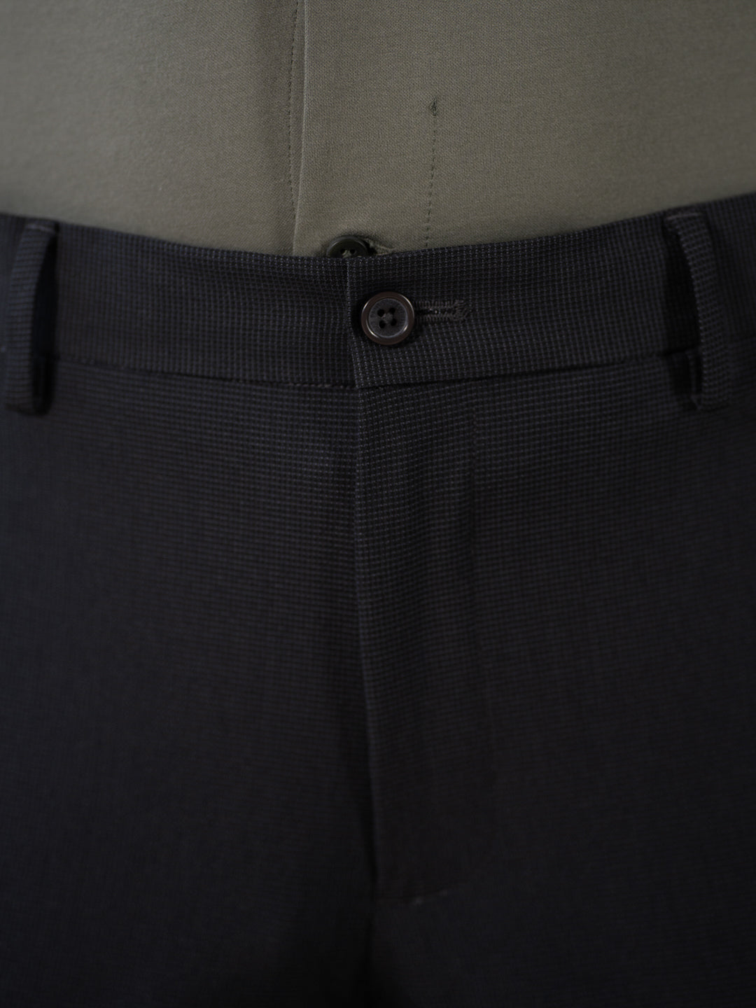 Aether Black Micro Checks Relaxed Fit Formal Pants