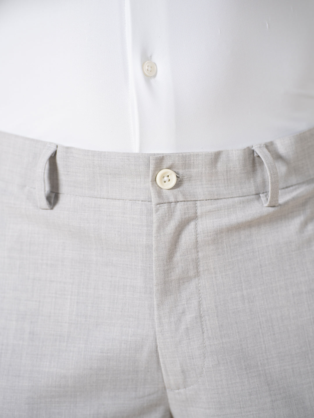 Prestige Grey Melange Relaxed Fit Stretch Formal Pants