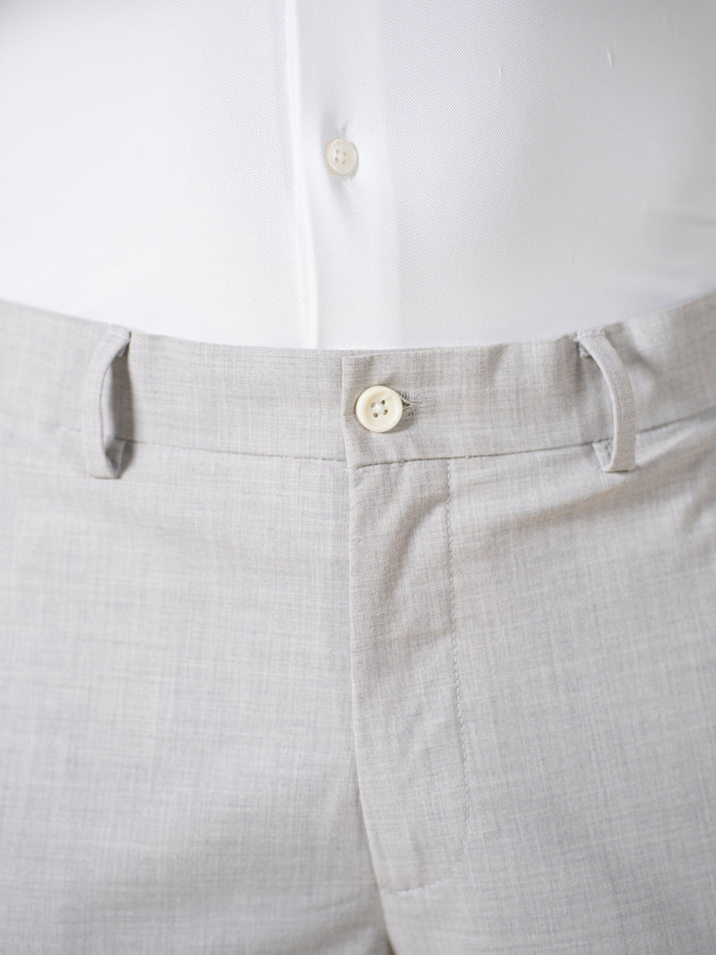 Prestige Grey Melange Relaxed Fit Stretch Formal Pants