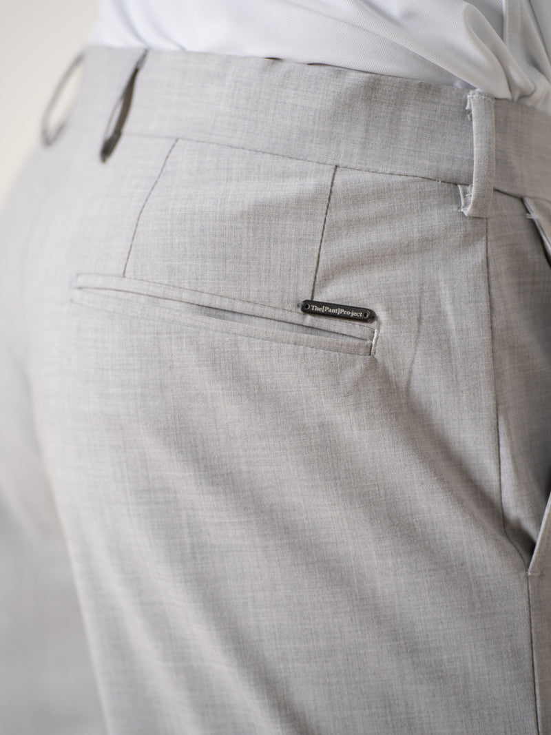 Prestige Grey Melange Relaxed Fit Stretch Formal Pants