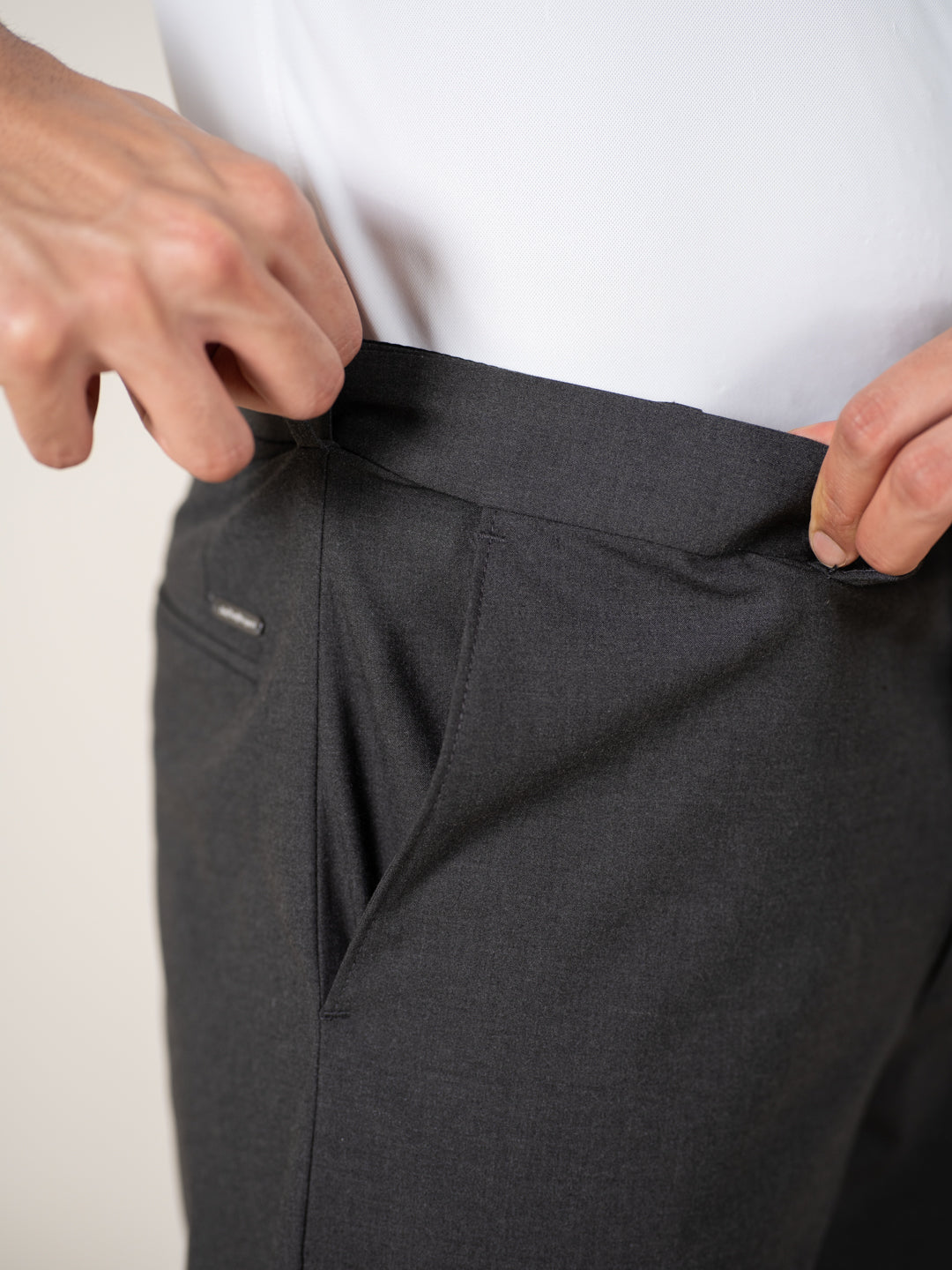 Gravitas Grey Melange Stretch Formal Pants