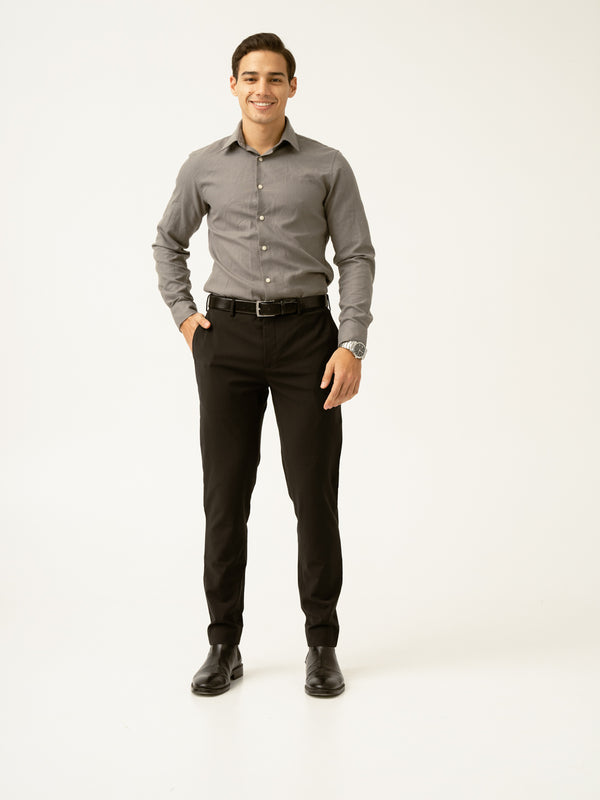 Biella Black Luxury Merino Wool Pants