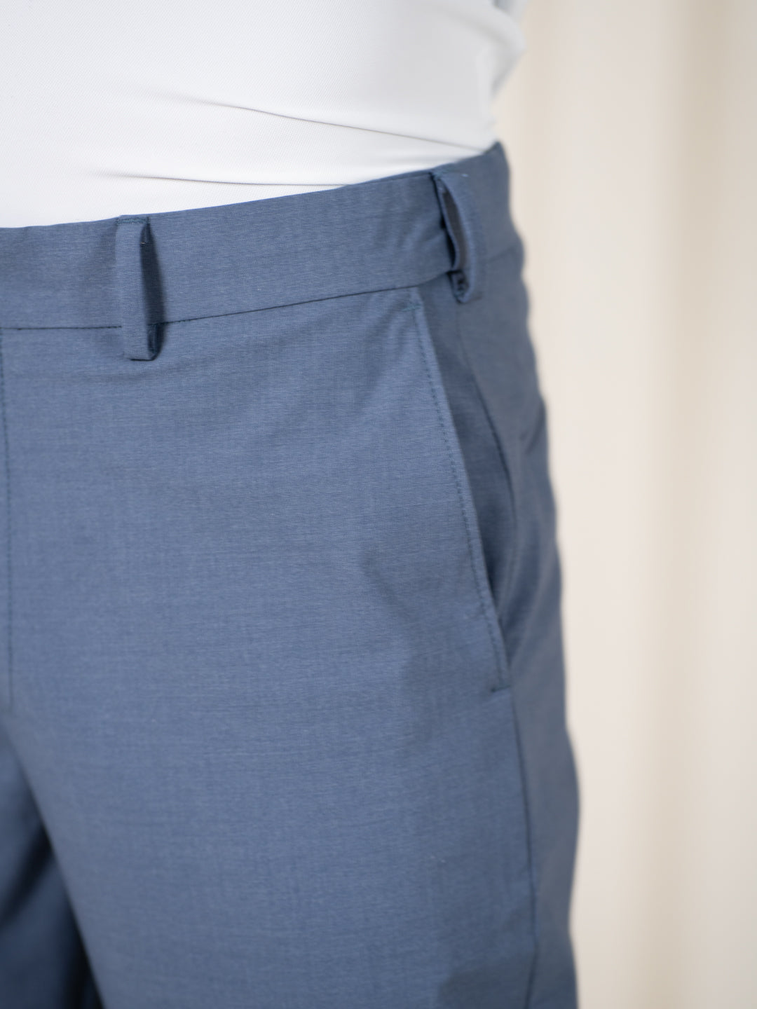 True Blue Melange Relaxed Fit Stretch Formal Pants