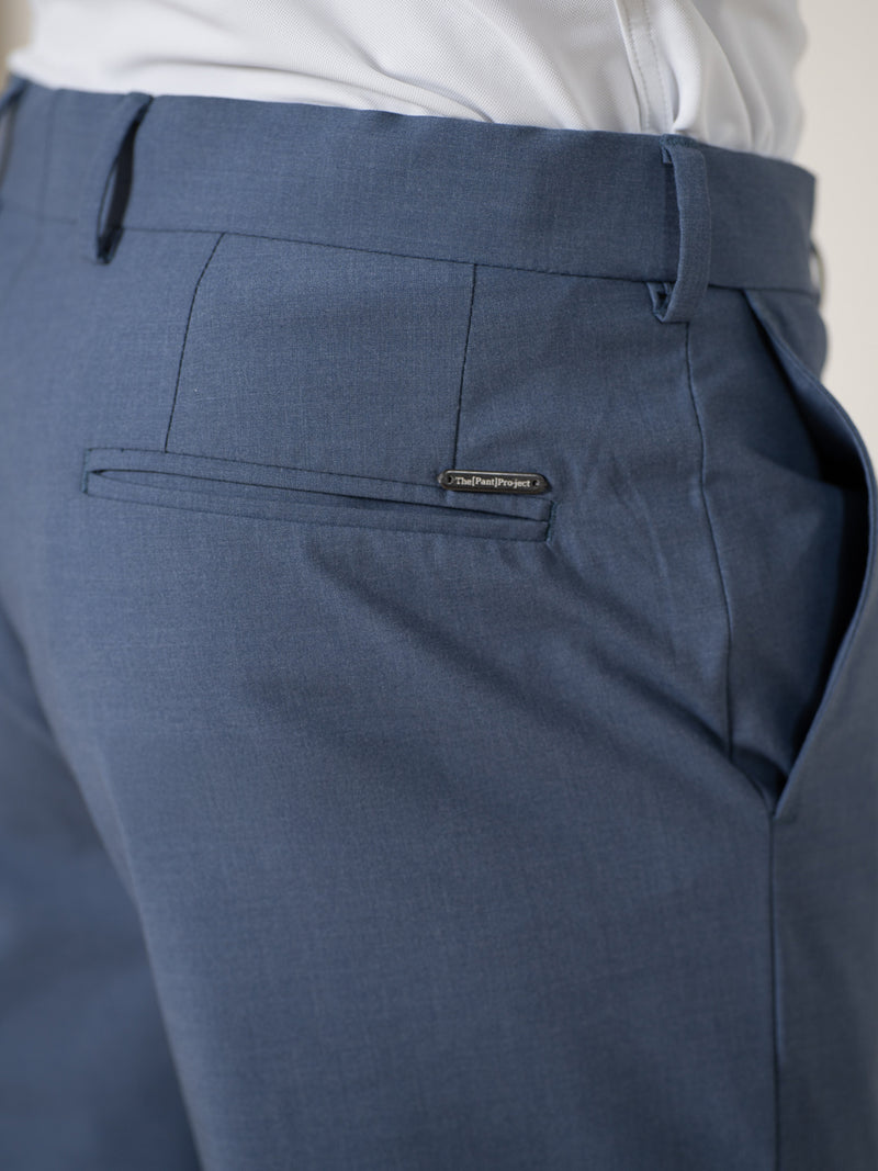 True Blue Melange Relaxed Fit Stretch Formal Pants