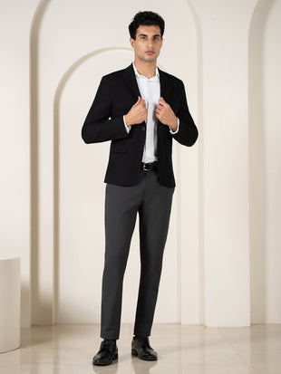 Shepherd Grey Houndstooth Slim Fit Stretch Formal Pants