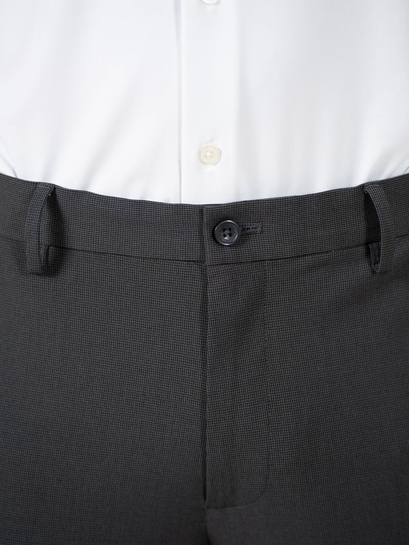Shepherd Grey Houndstooth Slim Fit Stretch Formal Pants