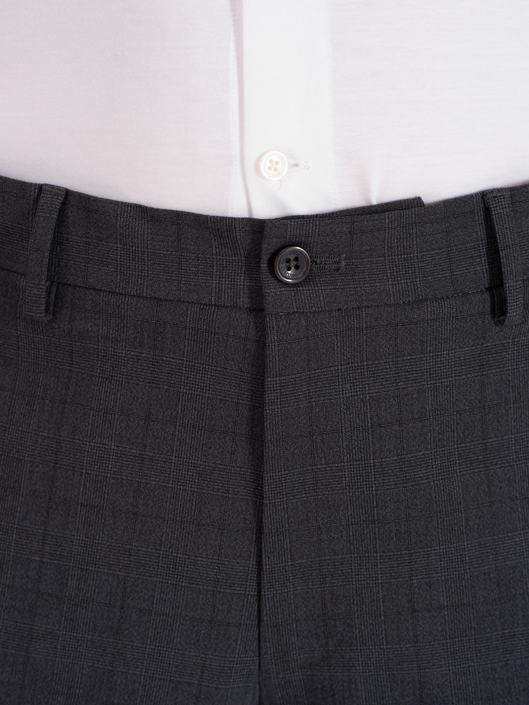 Analyst Grey Checks Relaxed Fit Stretch Formal Pants