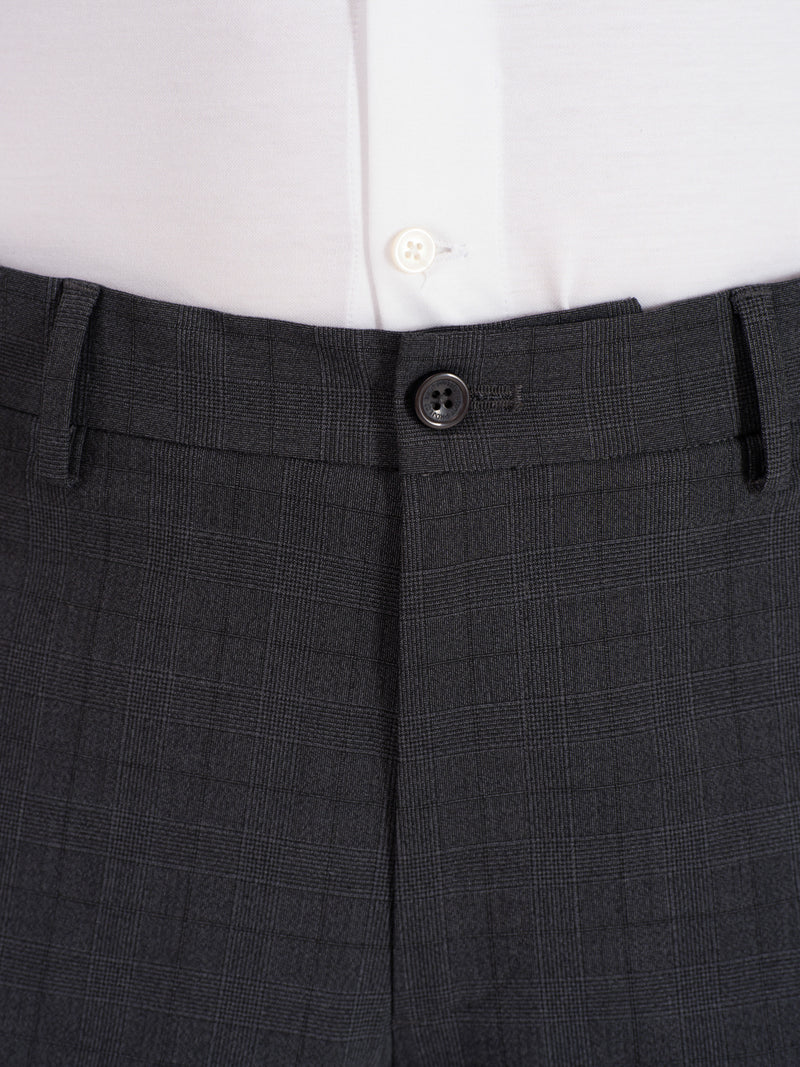 Analyst Grey Checks Relaxed Fit Stretch Formal Pants