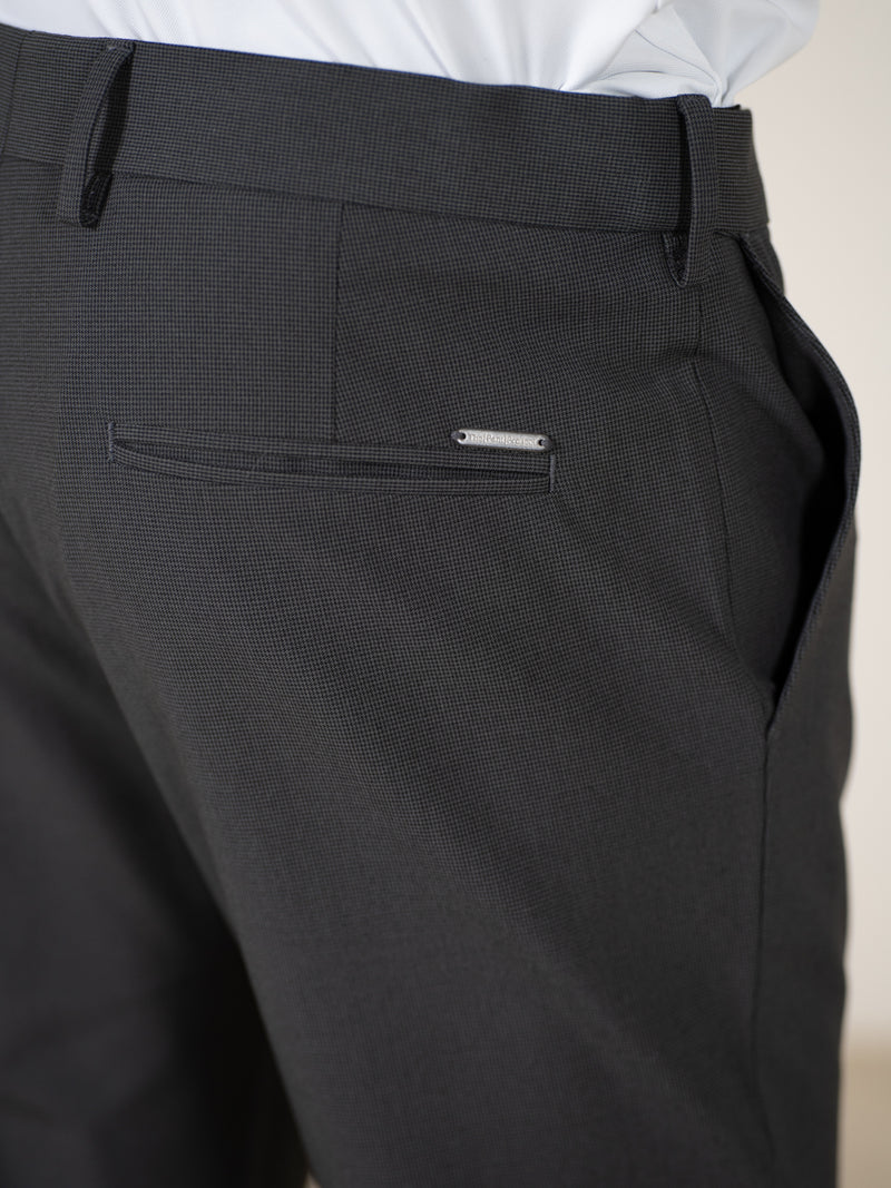 Shepherd Grey Houndstooth Slim Fit Stretch Formal Pants