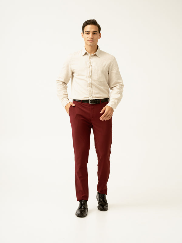 Rome Red Luxury Merino Wool Pants