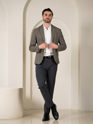 Analyst Grey Checks Relaxed Fit Stretch Formal Pants