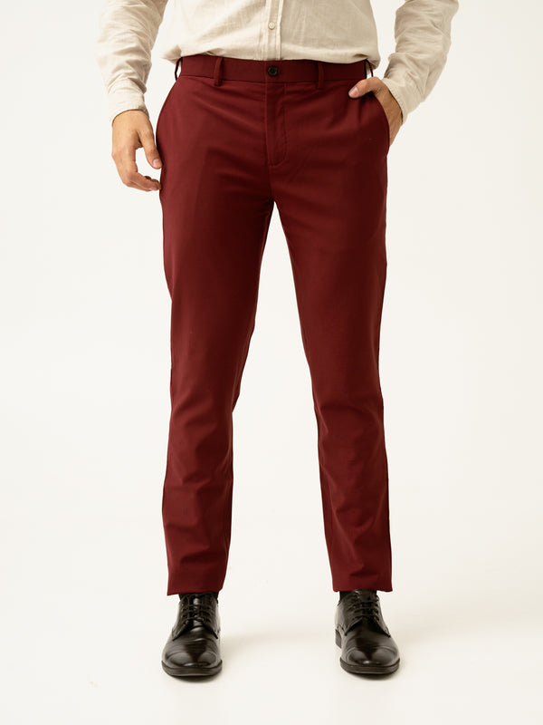 Rome Red Luxury Merino Wool Pants