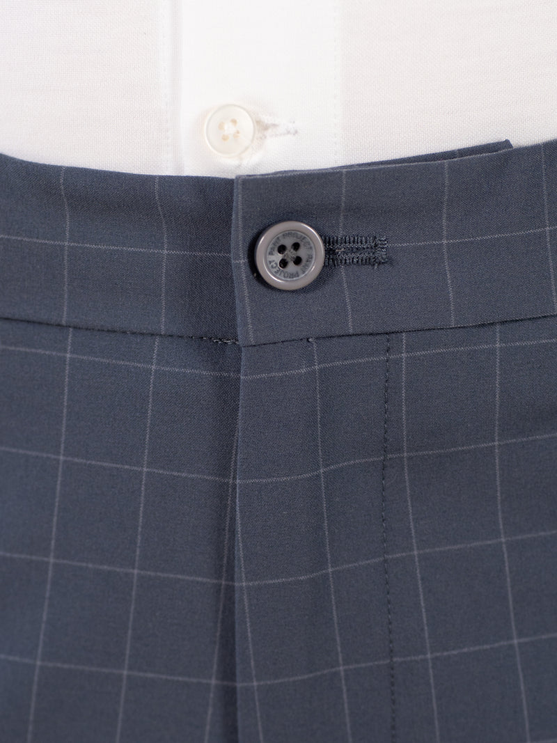 Architect Grey Checks Relaxed Fit Stretch Formal Pants