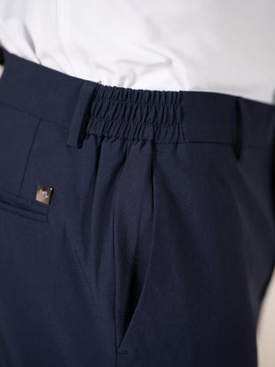 Uplift Navy 247 Relaxed Fit Smart Formal Trousers