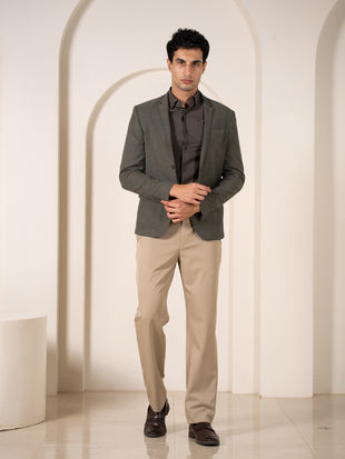 Uncommon Beige 247 Relaxed Fit Smart Trousers Formal Trousers