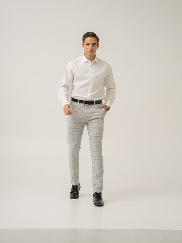 Native Grey Checks Formal Pants