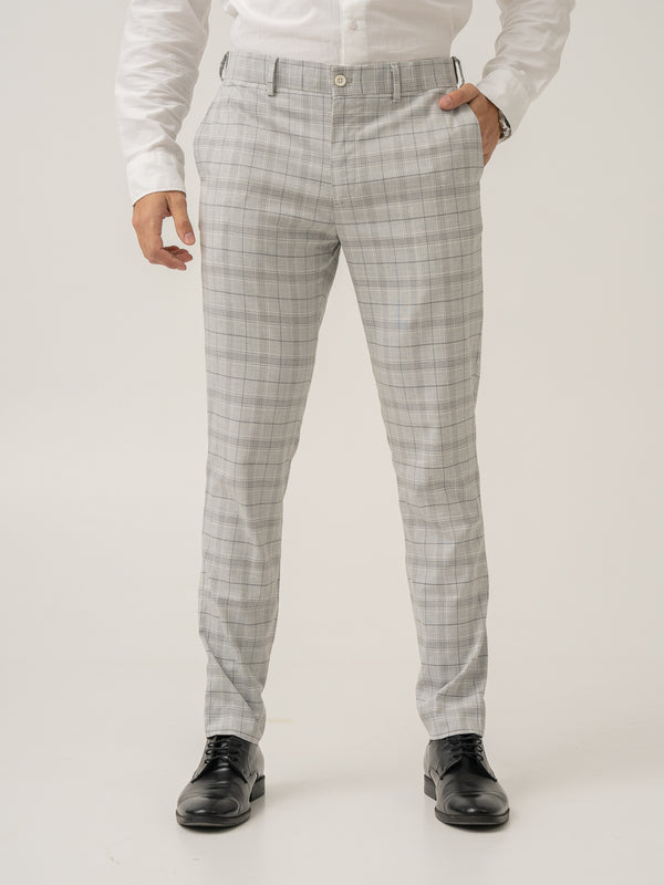 Native Grey Checks Formal Pants