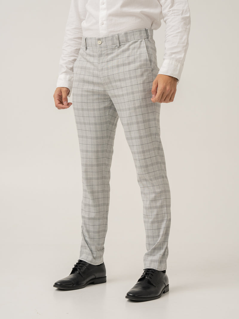 Side view of native grey checks formal pant at Pant Project