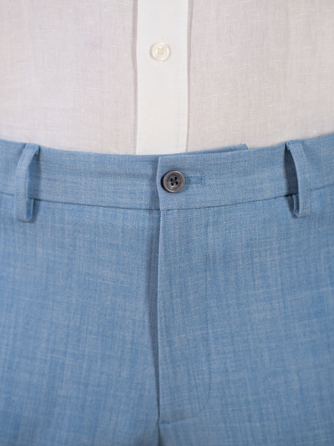 Denali Blue Textured Relaxed Fit Stretch Formal Pants
