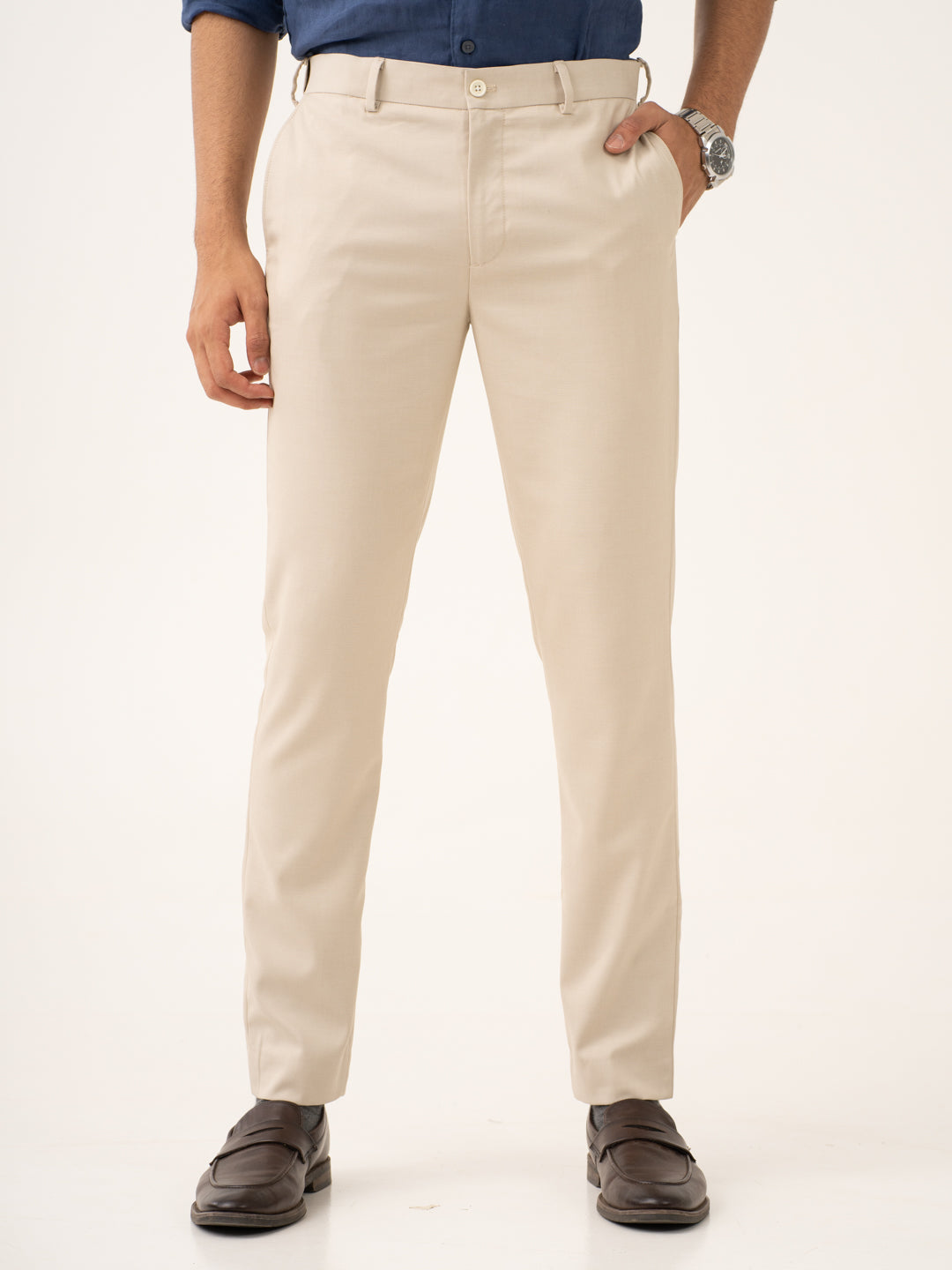 Nova Cream Twill Stretch Formal Pants