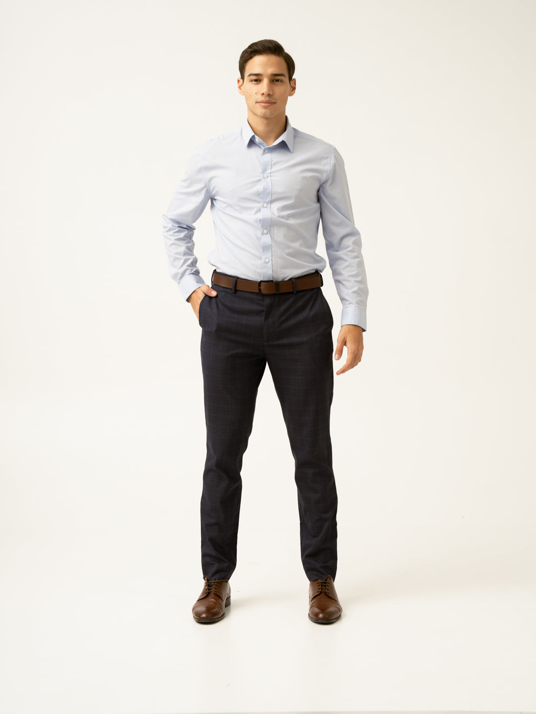 Nocturnal Navy Checks Formal Pants