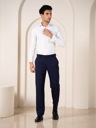 Workday Navy 925 Relaxed Fit Smart Formal Trousers