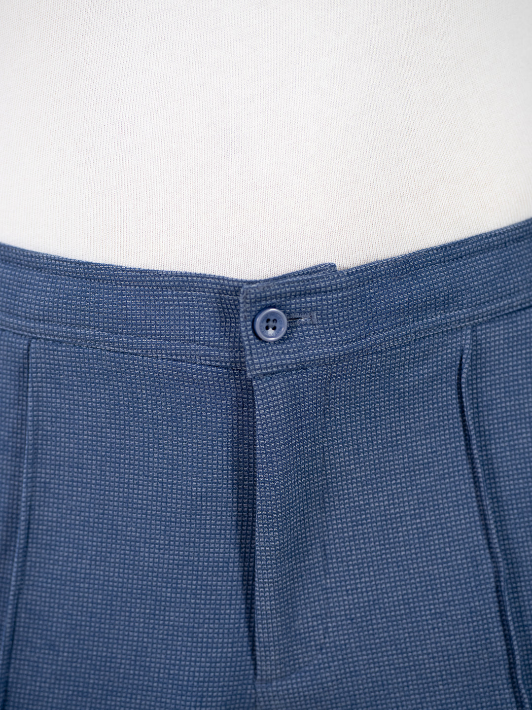 Kai Blue Relaxed Fit Power-Stretch Korean Pintuck Pants