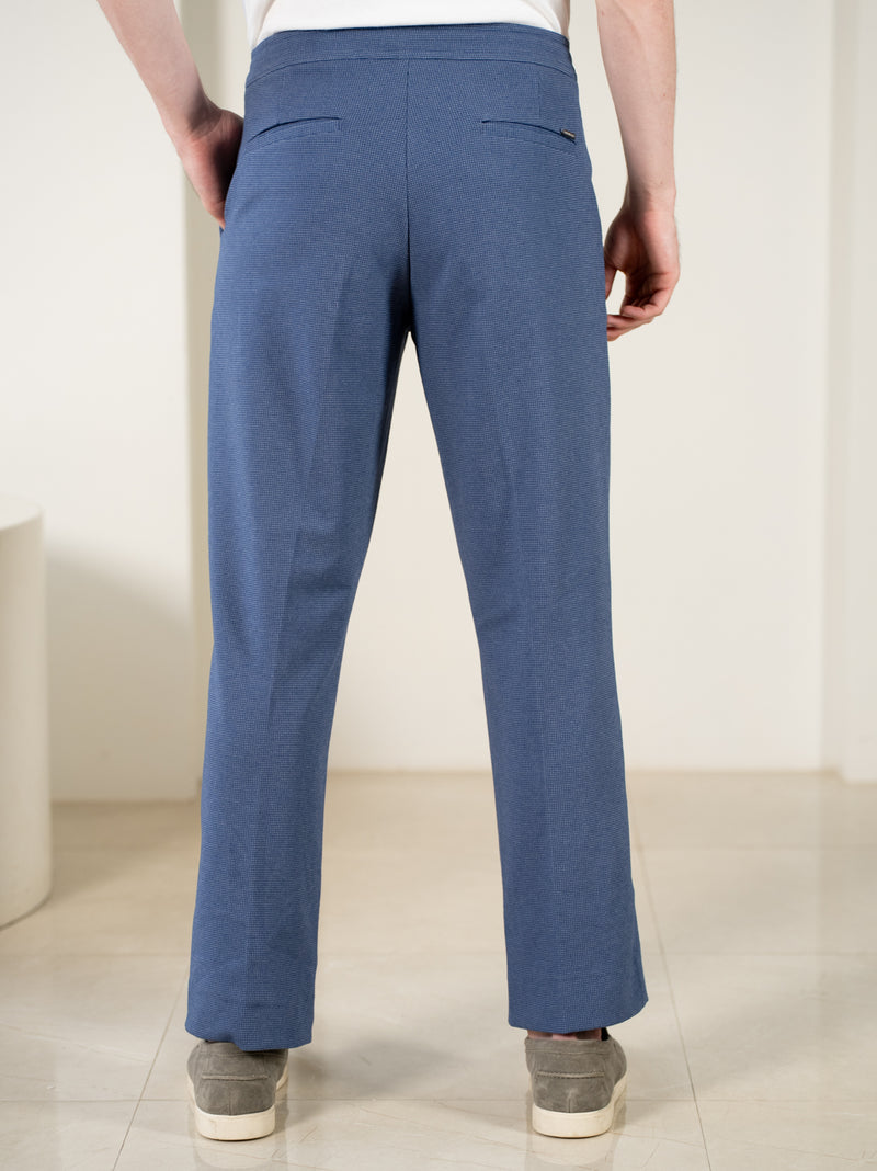 Kai Blue Relaxed Fit Power-Stretch Korean Pintuck Pants