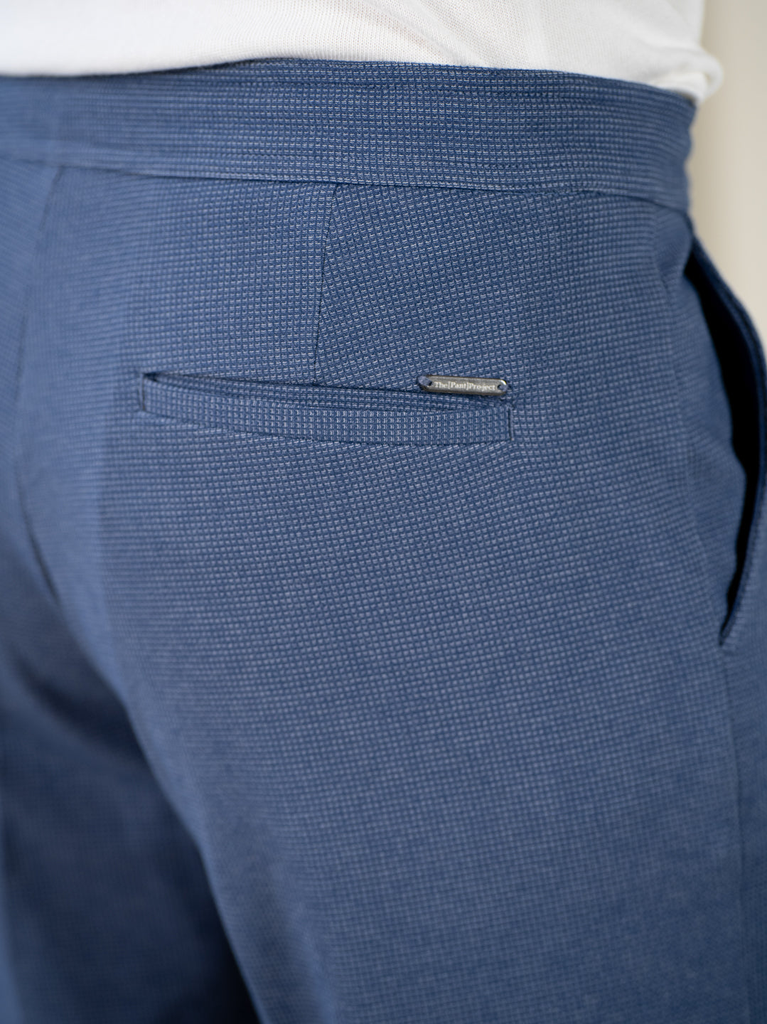 Kai Blue Relaxed Fit Power-Stretch Korean Pintuck Pants