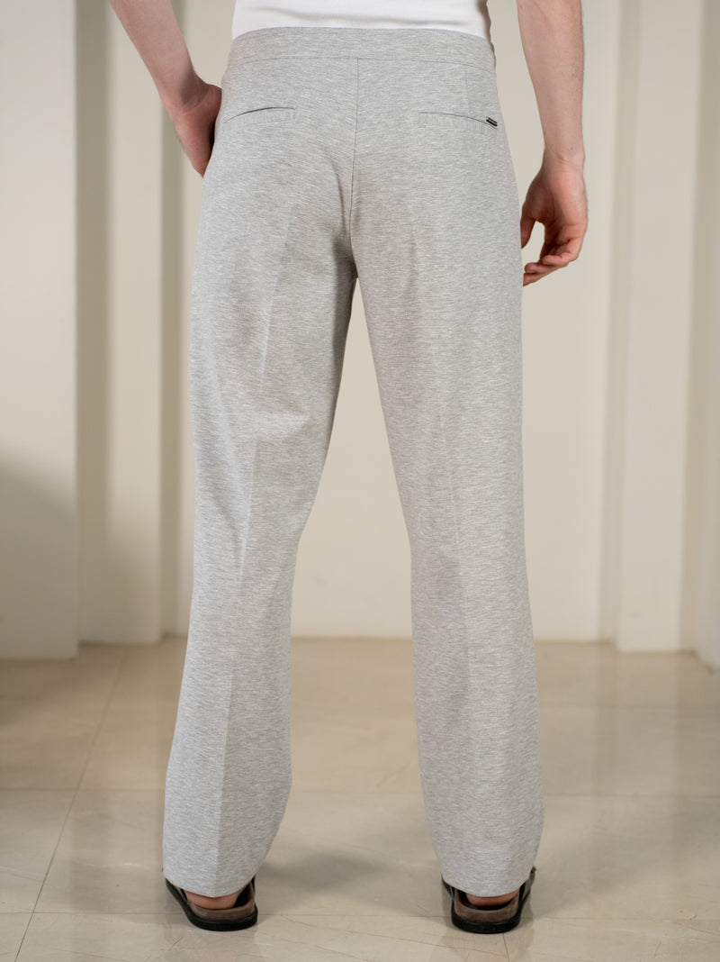Aurest Grey Relaxed Fit Power-Stretch Korean Pintuck Pants