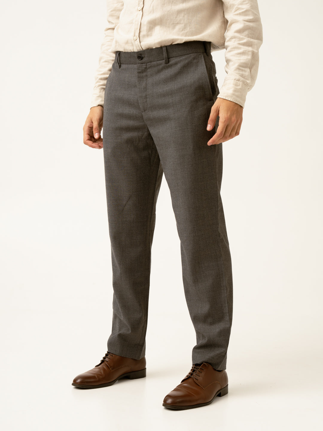 Buy Mature Brown Grey Textured Formal Trouser For Men Buy Mature Brown Grey Textured Formal Trouser For Men