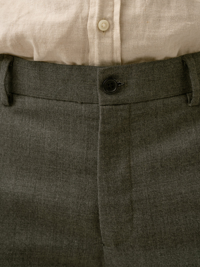 Mature Grey Textured Formal Pants