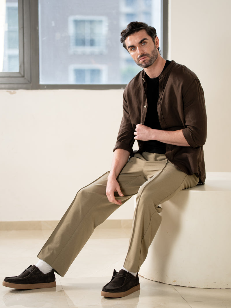 Hawk Khaki Relaxed Fit Power-Stretch Korean Pintuck Pants