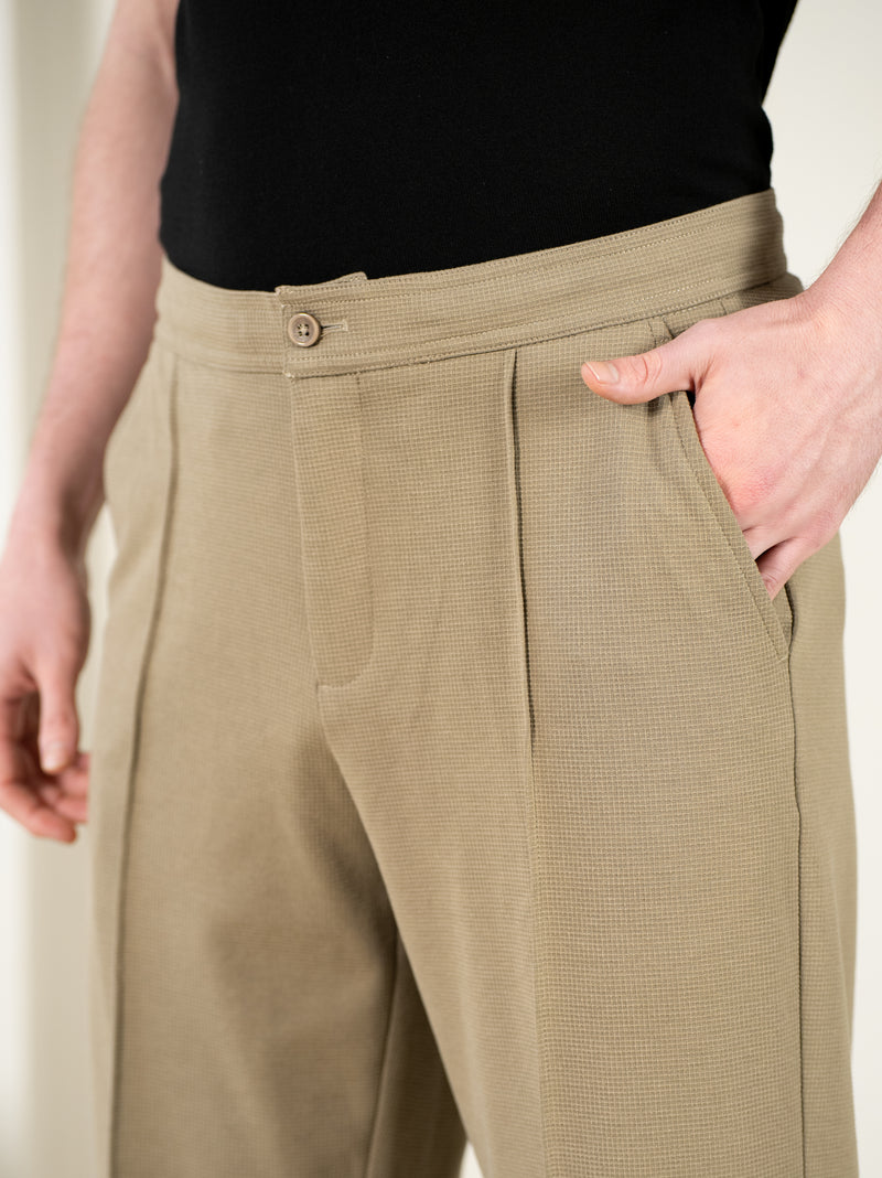Hawk Khaki Relaxed Fit Power-Stretch Korean Pintuck Pants