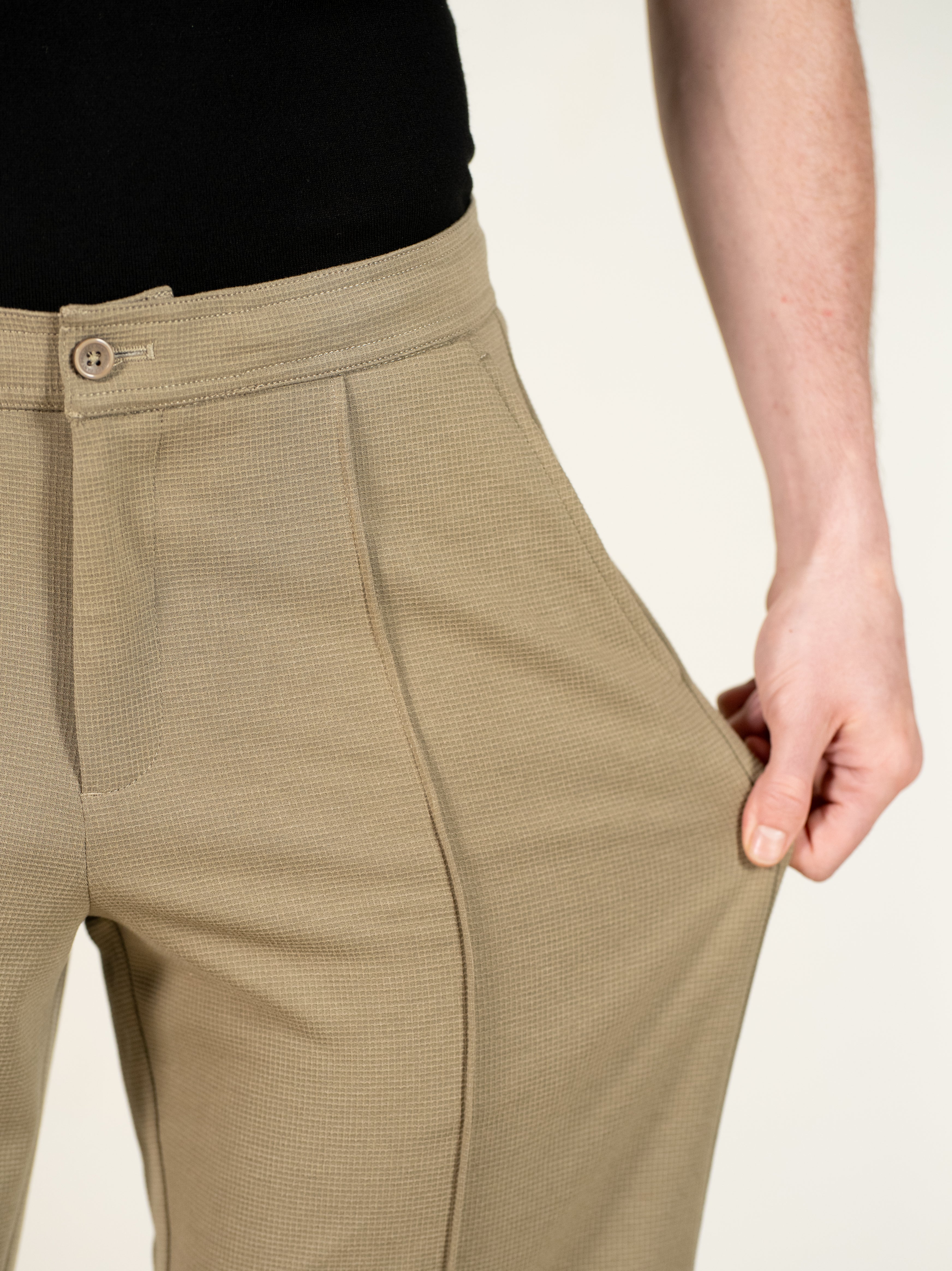 Hawk Khaki Relaxed Fit Power-Stretch Korean Pintuck Pants