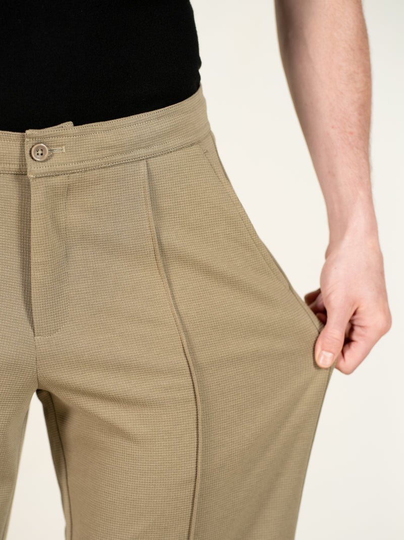 Hawk Khaki Relaxed Fit Power-Stretch Korean Pintuck Pants