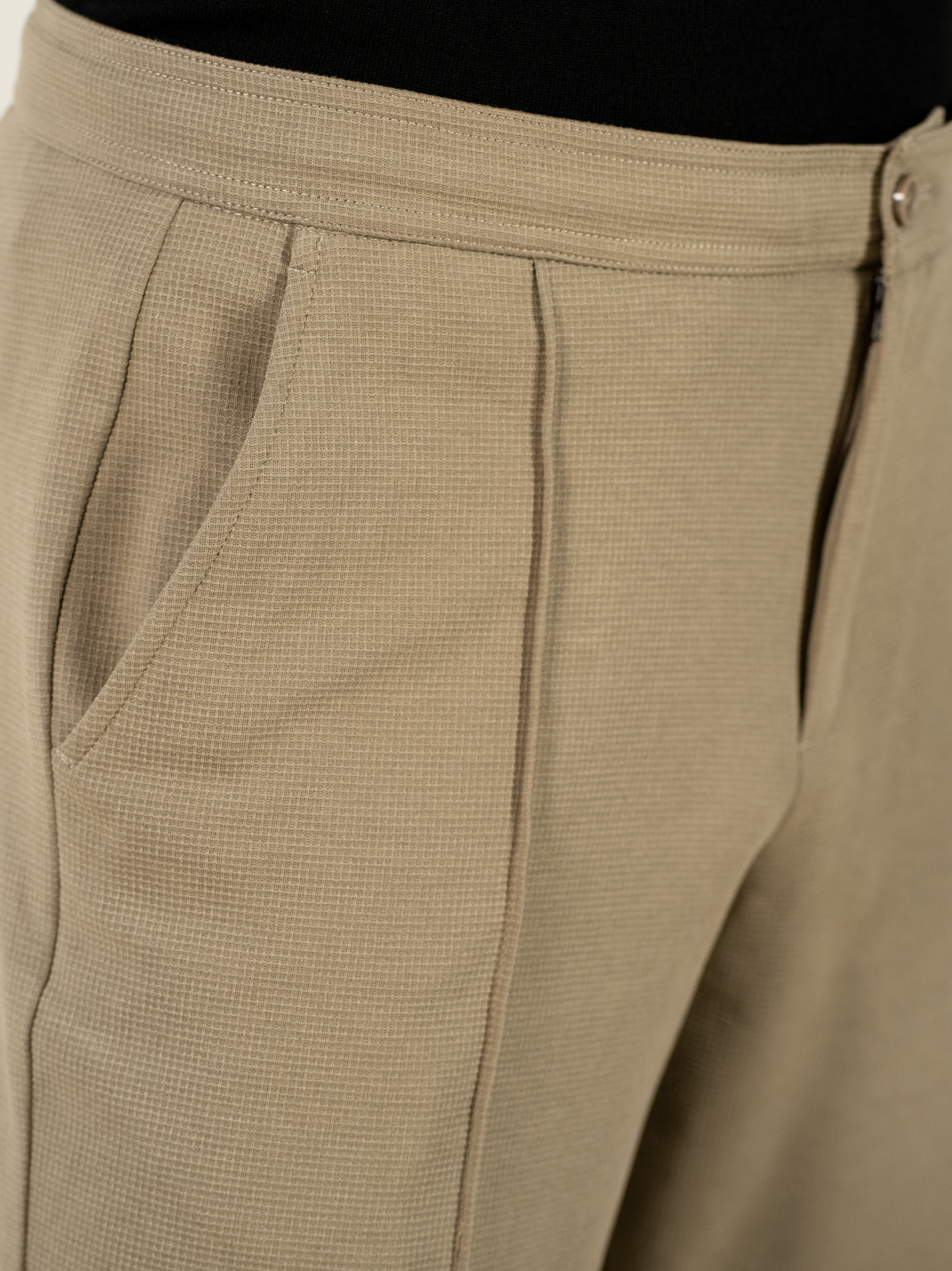 Hawk Khaki Relaxed Fit Power-Stretch Korean Pintuck Pants