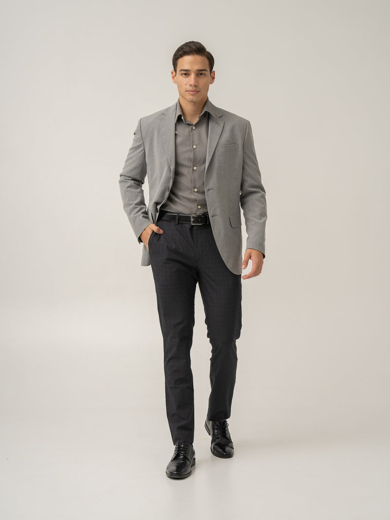 Front view of submarine black checks formal pant at Pant Project