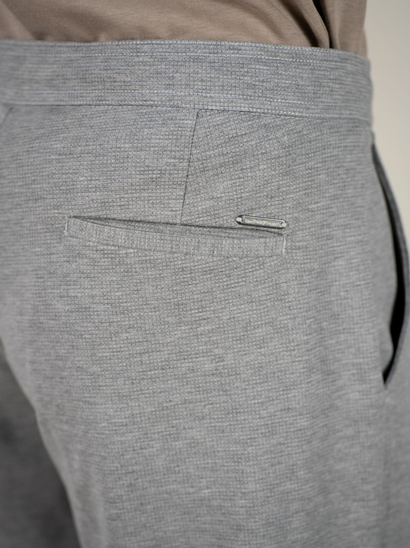 Tharn Grey Relaxed Fit Power-Stretch Korean Pintuck Pants