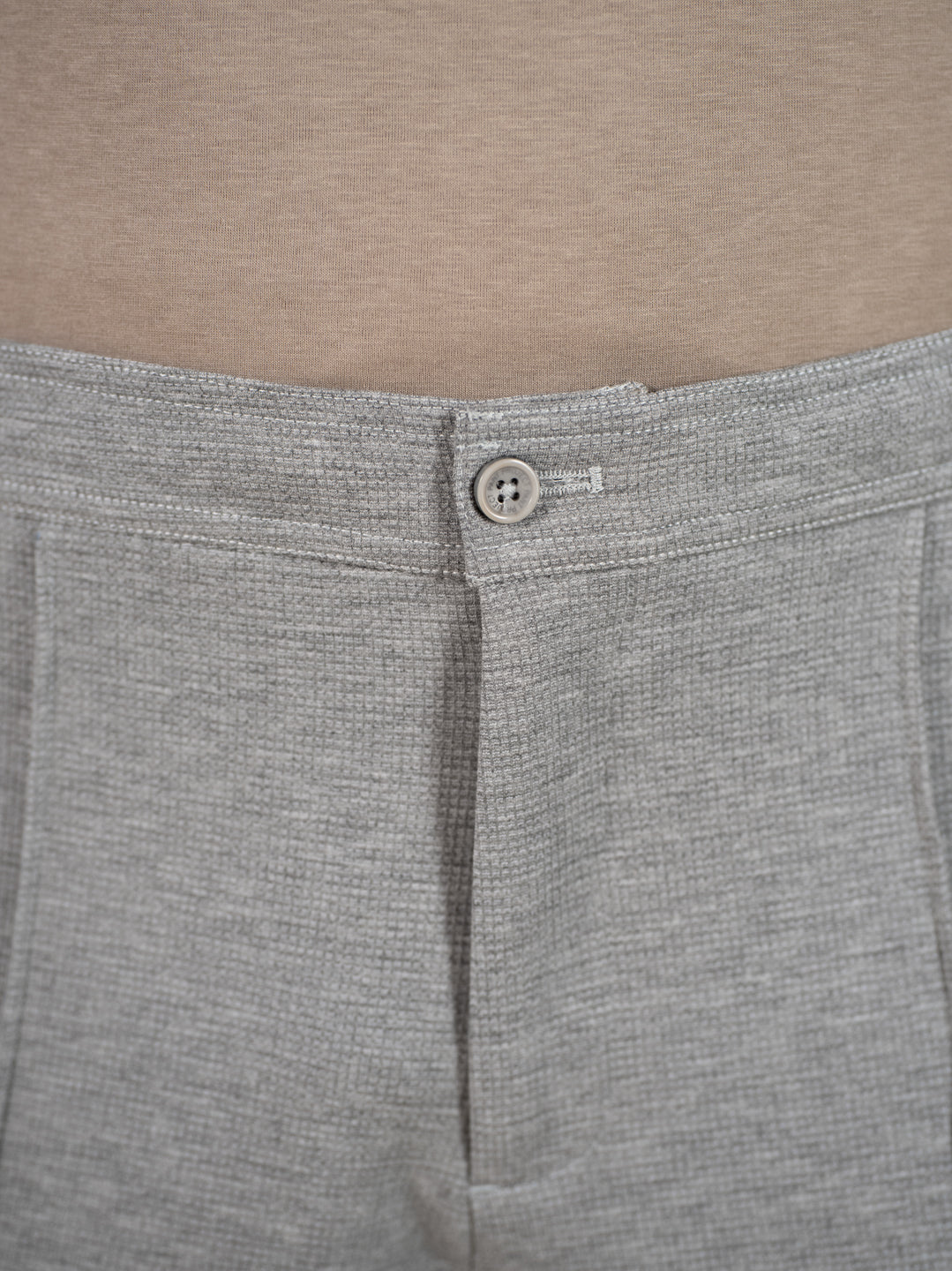 Tharn Grey Relaxed Fit Power-Stretch Korean Pintuck Pants
