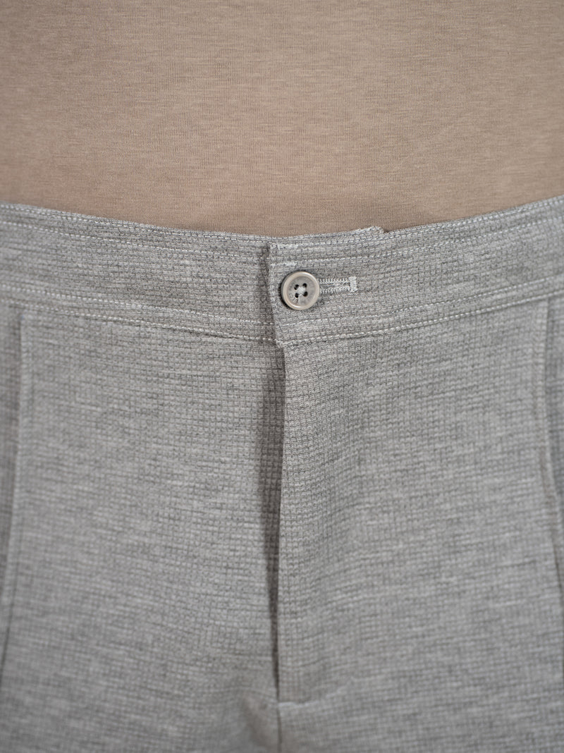 Tharn Grey Relaxed Fit Power-Stretch Korean Pintuck Pants