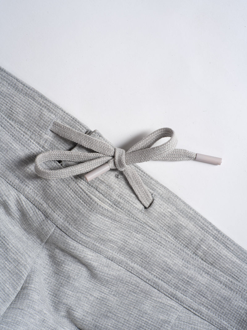Aurest Grey Relaxed Fit Power-Stretch Korean Pintuck Pants