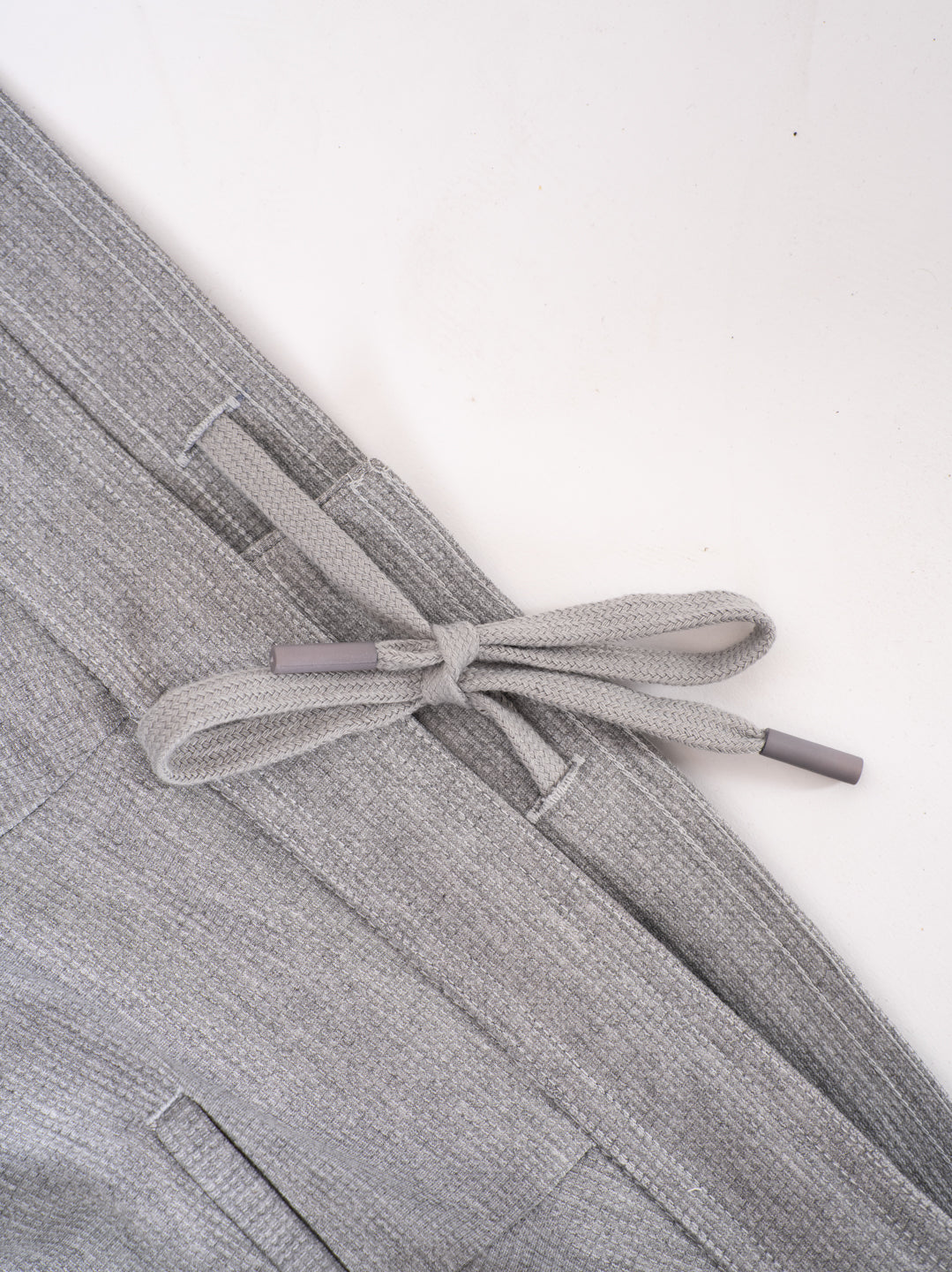 Tharn Grey Relaxed Fit Power-Stretch Korean Pintuck Pants