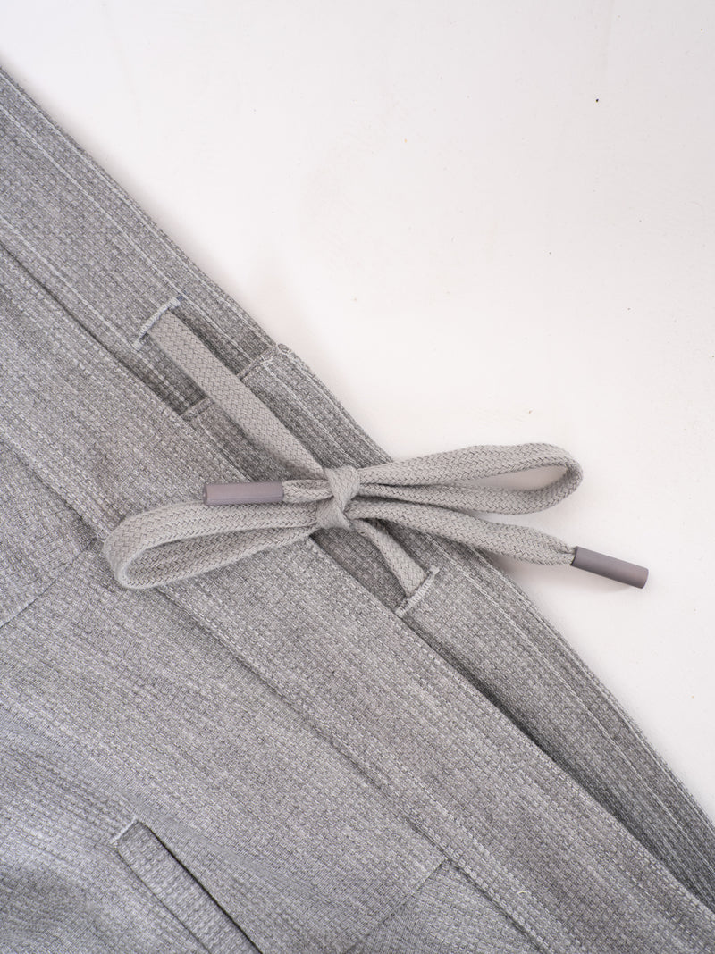 Tharn Grey Relaxed Fit Power-Stretch Korean Pintuck Pants
